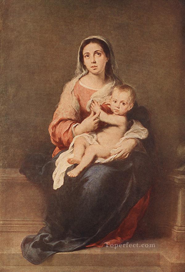 Madonna and Child 1670 Spanish Baroque Bartolome Esteban Murillo Oil Paintings